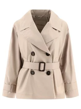 MAX MARA THE CUBE | Double-Breasted Trench Coat Coats Beige,商家Wanan Luxury,价格¥1925