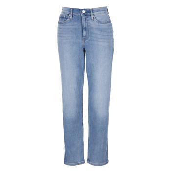 商品Calvin Klein Jeans Super High Rise Straight With Light Grinding Retro Stretch 27" Inseam图片