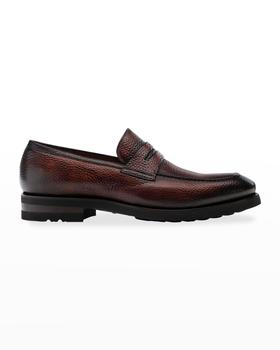 推荐Men's Matlin II Pebbled Leather Penny Loafers商品