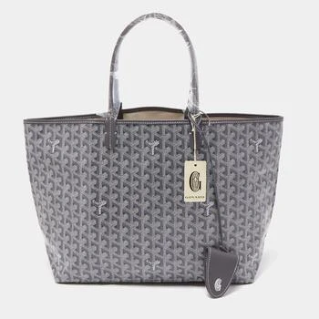 推荐Goyard Grey Goyardine Coated Canvas and Leather Saint Louis PM Tote w/Bag Clip商品