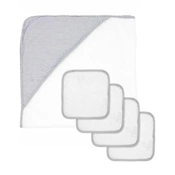 Baby Mode Signature | Baby Boys Hooded Towel and Wash Cloth, 5 Piece Set,商家Macy's,价格¥224