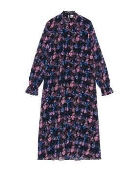 ganni floral pleated shirtdress, Ganni | Pleated Georgette Midi Dress商品图片 