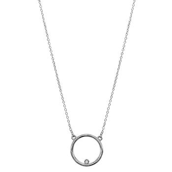 ADORNIA | Floating Diamond Circle Pendant Necklace商品图片,