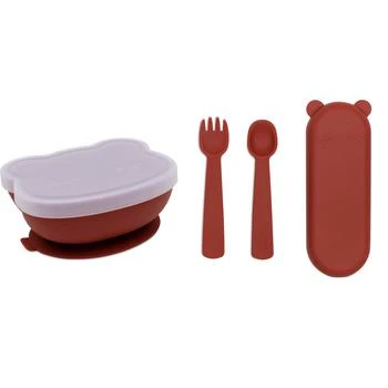 We Might Be Tiny | Bear bowl feedie fork and spoon set in red,商家BAMBINIFASHION,价格¥527