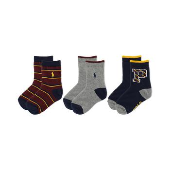 商品Toddler Boys Rep Stripe Big Pony Socks, Pack of 3图片