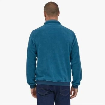 推荐Men's Shearling Button Fleece Pullover In Wavy Blue商品