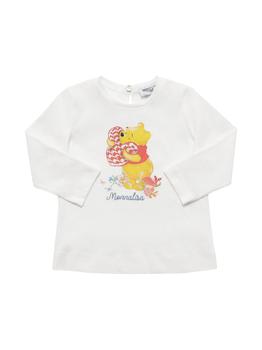MONNALISA | Winnie The Pooh Print Jersey T-shirt商品图片,6.9折