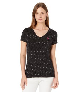 U.S. POLO ASSN. | Small Pony Stretch Dot V-Neck Tee Shirt商品图片,5折