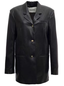 Nanushka | Black Single BreastedVegan Leather Blazer商品图片,6.8折×额外9折, 额外九折