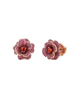 Kate Spade | Rosy Pink Pavé Flower Stud Earrings in Gold Tone商品图片,独家减免邮费