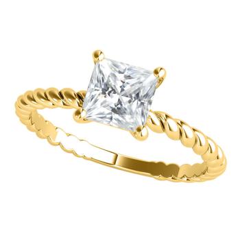 商品Maulijewels | 10K Yellow Gold 1.25 Carat ( H/ VS1 ) Princess Cut Moissanite Solitaire Engaement Ring,商家Jomashop,价格¥4686图片