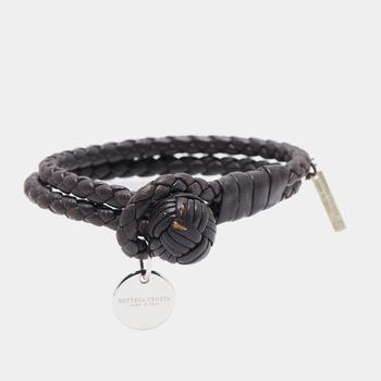 商品Bottega Veneta Intrecciato Leather Double Strand Knot Bracelet S图片