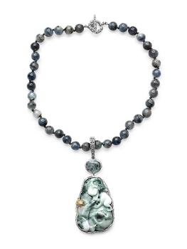 商品Stephen Dweck | One-Of-A-Kind Sterling Silver, 18K Yellow Gold, Aquamarine, & Jade Pendant Necklace,商家Saks Fifth Avenue,价格¥45192图片