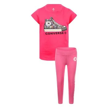推荐Sneakers logo t shirt and leggings set in pink商品
