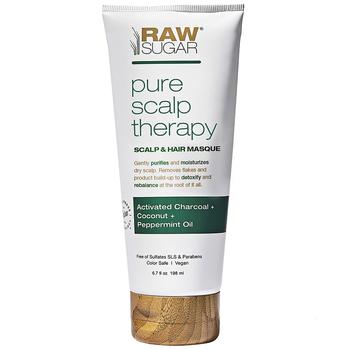 Raw Sugar | Pure Scalp Therapy Hair Masque Activated Charcoal + Coconut + Peppermint Oil商品图片,满$60享8折, 满$80享8折, 满折