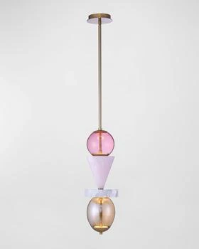 Allegri Crystal by Kalco Lighting | Demi Pink Jade LED Mini Pendant Light,商家Neiman Marcus,价格¥11372