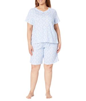 商品Karen Neuburger | Plus Size Short Sleeve V-Neck Bermuda PJ Set,商家Zappos,价格¥401图片