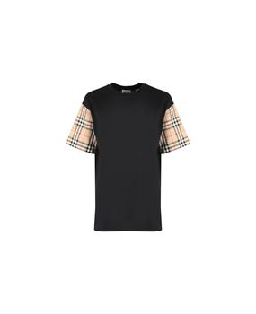 时尚burberry t恤女装, Burberry | Cotton T-shirt With Vintage Check Inserts商品图片 9折