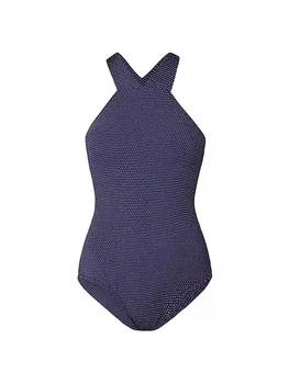 Shoshanna | Polka Dot Crossover-Strap One-Piece Swimsuit,商家Saks Fifth Avenue,价格¥1801