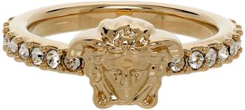 范思哲戒指真假, Versace | Gold Crystal Medusa Ring商品图片 