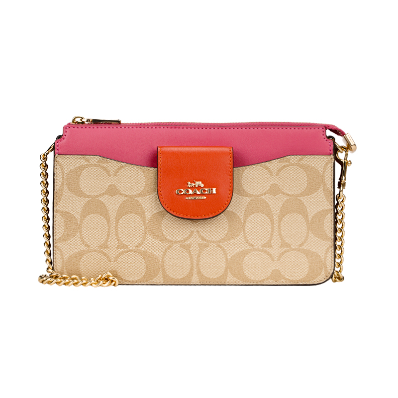 Vicenzo Leather链条包, Coach | COACH 奥莱款女士PVC配皮单肩斜挎链条子母包 C4215IMSQ0商品图片 包邮包税