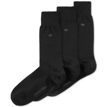 Calvin Klein | Men's Socks, Combed Flat Knit Crew 3 Pack 3.9折