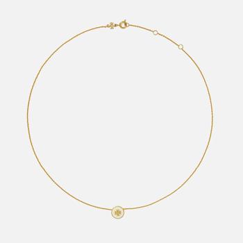 tory burch kira真假, Tory Burch | Tory Burch Women's Kira Enamel Pendant Necklace - Tory Gold/New Ivory商品图片 额外7.5折, 额外七五折