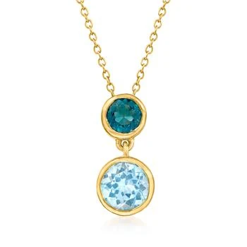 Ross-Simons | London and Sky Blue Topaz Pendant Necklace in 18kt Gold Over Sterling,商家Premium Outlets,价格¥708