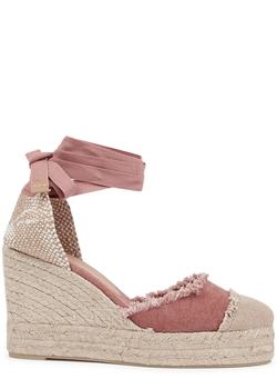 商品CASTAÑER | Catalina 100 pink canvas wedge espadrilles,商家Harvey Nichols,价格¥1016图片