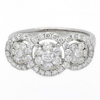商品J Collection | New J Collection Fine Jewellery Ring W / Diamond61 Rddi 0.99 Ct18kw 5.29 Gm 18kt White Gold Silver,商家Jomashop,价格¥14871图片