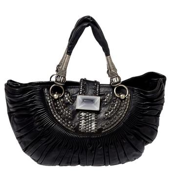 迪奥托特包, [二手商品] Dior | Dior Black Pleated Leather Plisse Tote商品图片 5.1折, 满1件减$100, 满减