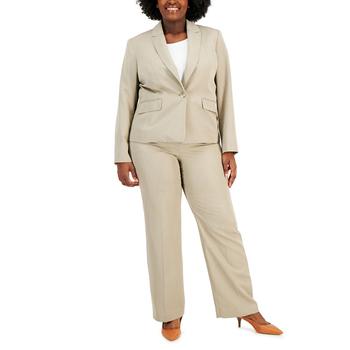 Plus Size One-Button Straight-Leg Pantsuit product img