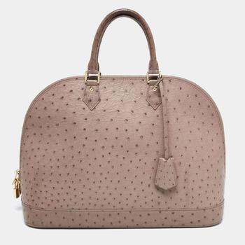 lv精选, [二手商品] Louis Vuitton | Louis Vuitton Gris Ostrich Alma GM Bag商品图片 2折