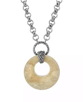 2028 | Silver-Tone Semi Precious Round Stone Necklace,商家Macy's,价格¥383