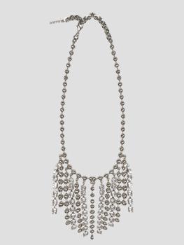 推荐Alessandra Rich Crystal And Chain Fringes Necklace商品