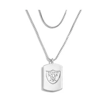 WEAR by Erin Andrews | Women's x Baublebar Las Vegas Raiders Silver Dog Tag Necklace,商家Macy's,价格¥325