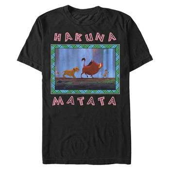 Disney | Disney Men's Lion King Hakuna Matata Pattern Square, Short Sleeve T-Shirt 额外7折, 额外七折