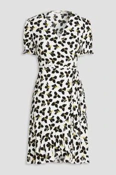 Diane von Furstenberg | Emilia ruffled floral-print crepe mini wrap dress 5.5折×额外8折x额外9.5折, 额外八折, 额外九五折