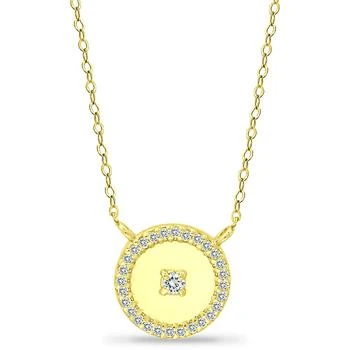 Giani Bernini | Cubic Zirconia Polished Halo Pendant Necklace in 18k Gold-Plated Sterling Silver, 16" + 2" extender, Created for Macy's 4折×额外8折, 独家减免邮费, 额外八折