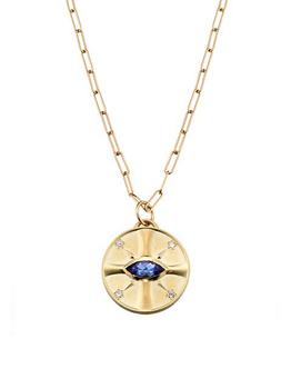 商品Elizabeth Moore | Eye Of The Sun 14K Yellow Gold, Tanzanite, & Diamond Pendant Necklace,商家Saks Fifth Avenue,价格¥16190图片
