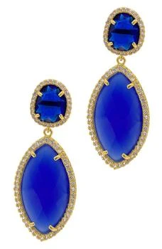 ADORNIA | Water Resistant Blue Drop Marquis Halo Earrings 2.9折, 独家减免邮费