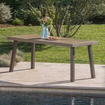 Streamdale Furniture | Streamdale Della Acacia Wood Dining Table, Grey/Rustic Metal,商家Premium Outlets,价格¥3418