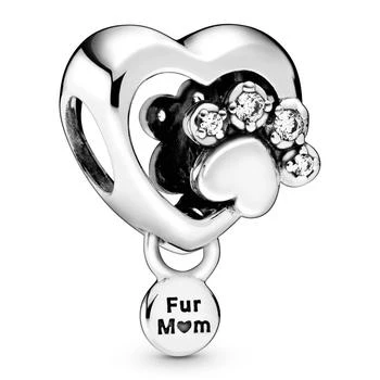 PANDORA | Cubic Zirconia Sparkling Paw Print Heart Charm,商家Macy's,价格¥449