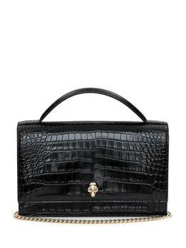 Alexander McQueen | ALEXANDER MCQUEEN - Skull Embossed Croc Leather Top Handle Bag 额外8折, 独家减免邮费, 额外八折