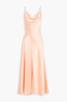 ROKSANDA | Draped two-tone silk-satin slip dress 2.9折, 独家减免邮费