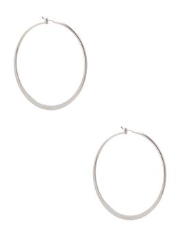 推荐Silver-Tone Large Logo Hoop Earrings商品
