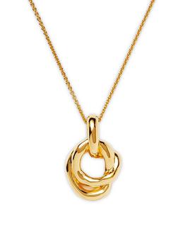 商品Missoma | Molten Pearl 18K Gold-Plate Twisted Double Pendant Necklace,商家Saks Fifth Avenue,价格¥1201图片
