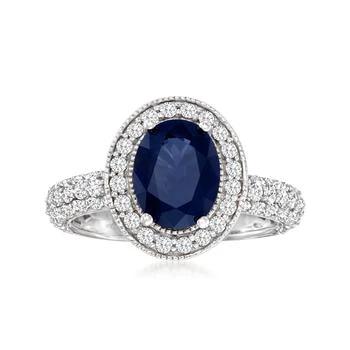 Ross-Simons | Sapphire and Diamond Ring in 14kt White Gold,商家Premium Outlets,价格¥19816