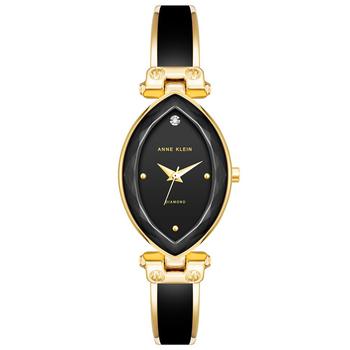 Anne Klein | Women's Three-Hand Quartz Gold-Tone Alloy with Black Enamel Bracelet Watch, 24mm商品图片,6折