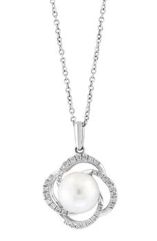 Effy | Sterling Silver 8–9mm Freshwater Pearl & Diamond Pendant Necklace - 0.15ct.,商家Nordstrom Rack,价格¥1800